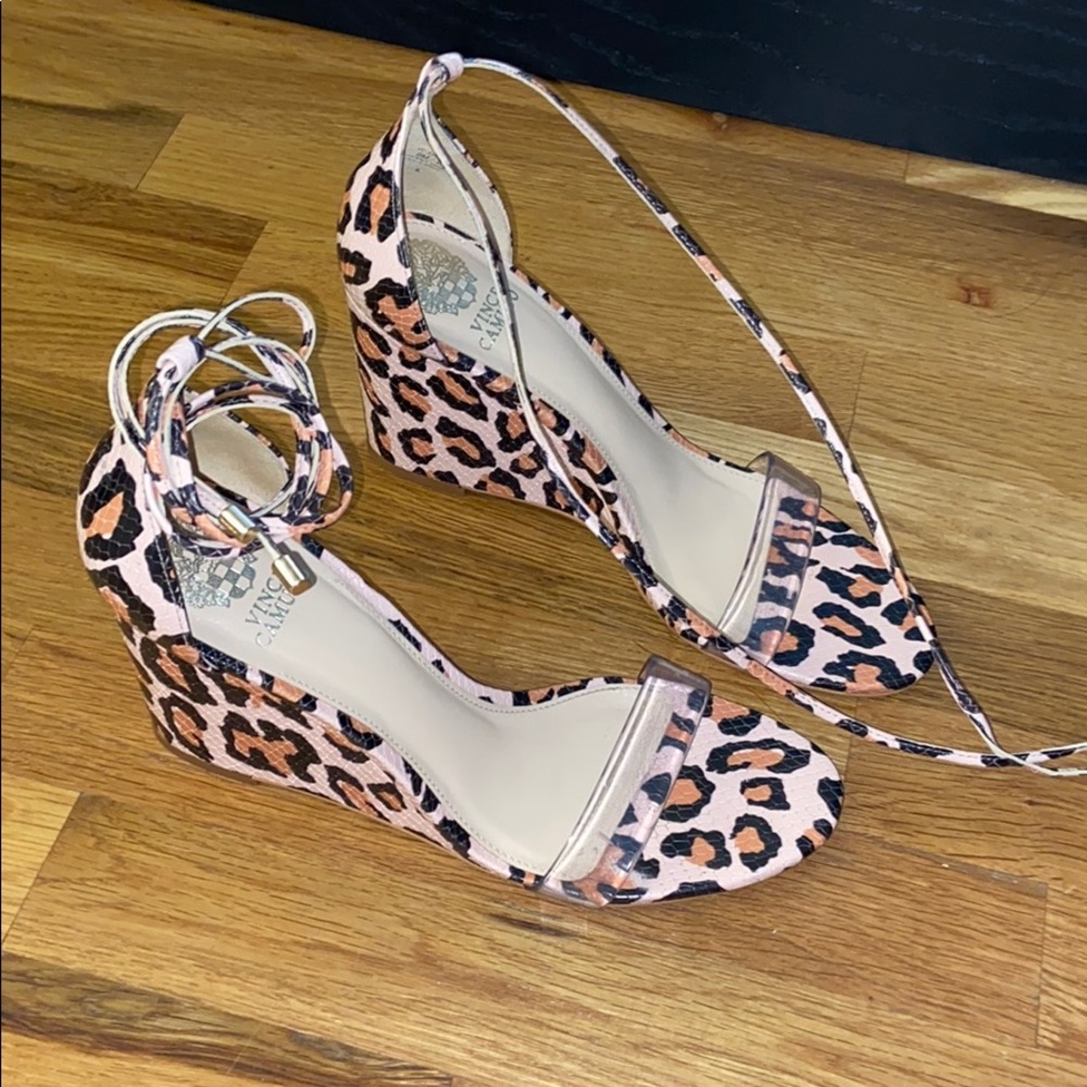 Vince Camuto leopard wedge